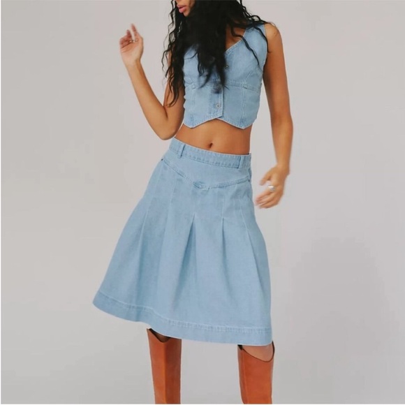 NWOT Free People Scout Denim Set Sz 0 - Picture 13 of 14